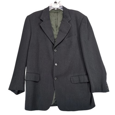 Nino Danelli Black Virgin Wool Sport Coat Mens 44R Made Italy Textured Classic