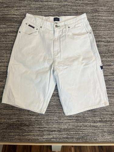 Vintage TOMMY HILFIGER Shorts Baggy White Carpenter Skater Shorts Size 33