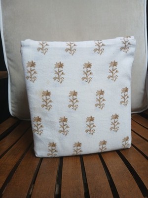 Threshold Full Size Flannel Sheet Set Light Beige Floral Print   Warm & Soft