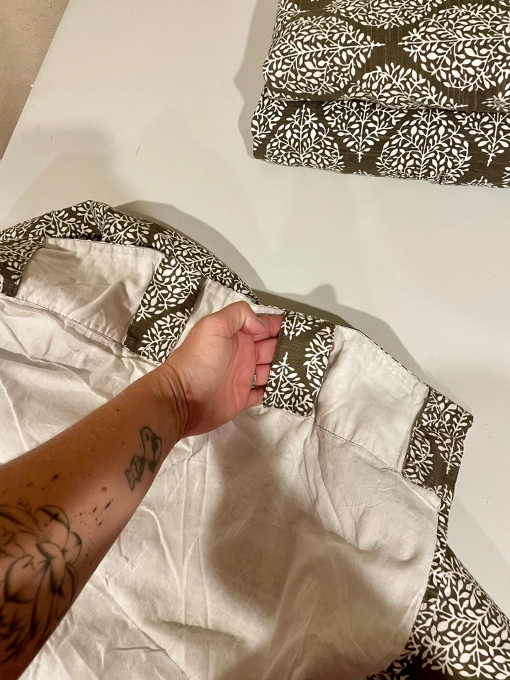 Panel de cortina superior con lengüeta estampado de hojas del mercado mundial 48x84 cortinas de ventana 3 paneles Foto 3 de 4