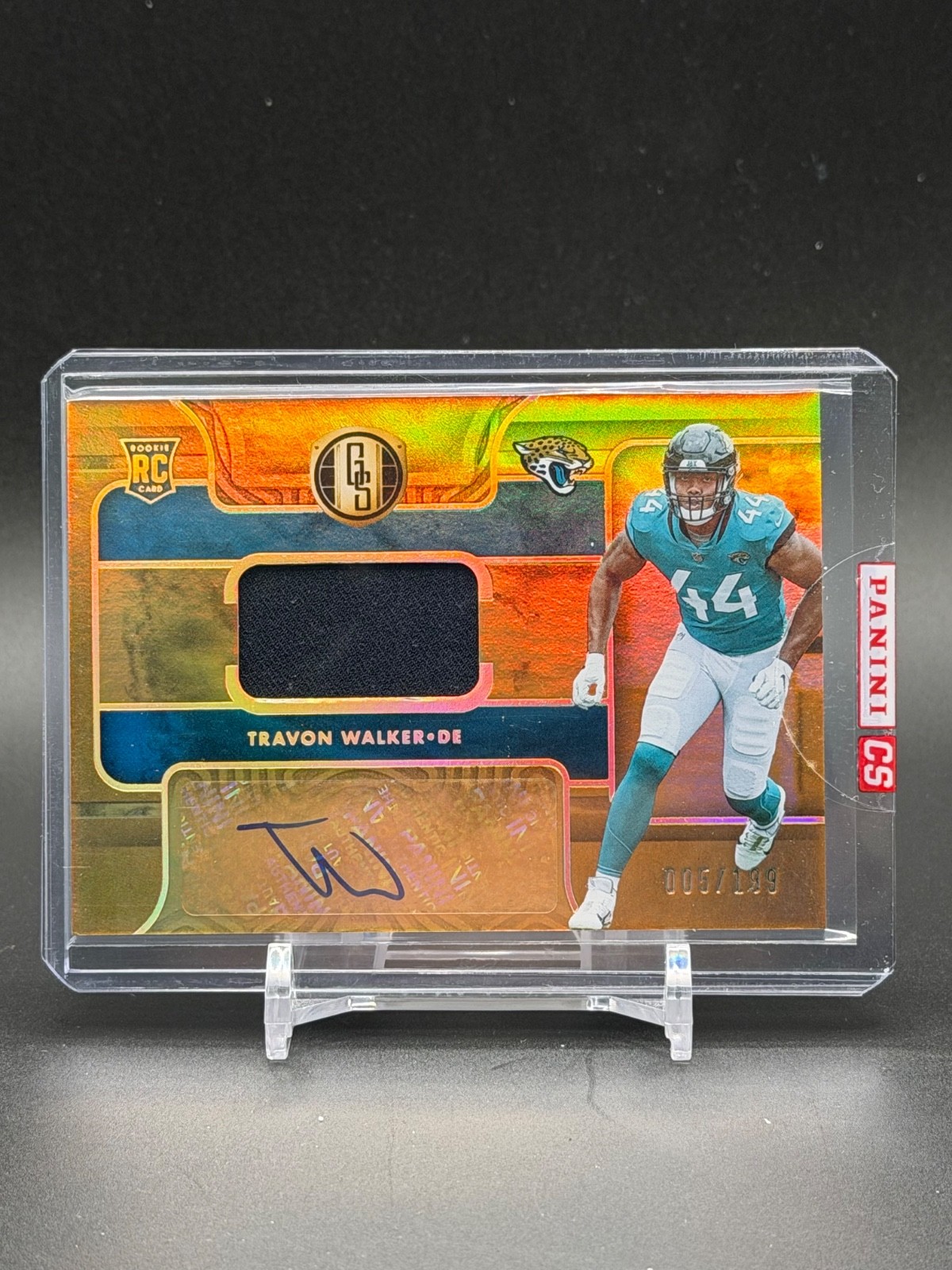 Travon Walker /199 2022 Panini Gold Standard RC Patch Auto #222 Jaguars BG-001