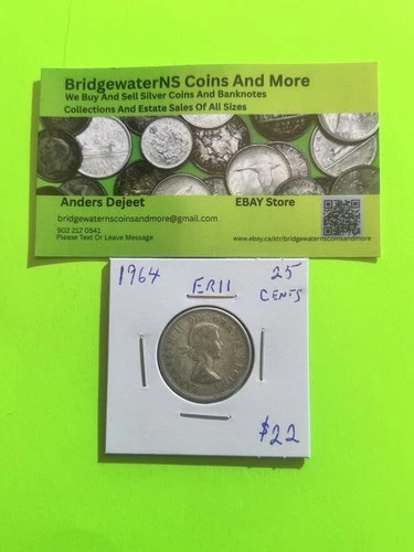 1964 Canadian Silver Quarter  Queen ElizabethII AG  STARTING BELOW MELT