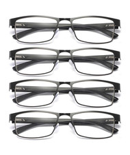 4 PK Mens Rectangular Blue Light Blocking Rea...