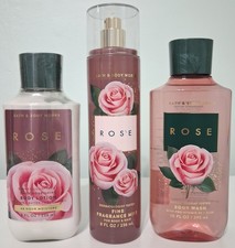 Bath  Body Works Rose 3 PC Set Fragrance Mist, Body Lotion  Body Wash New 