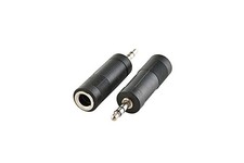 SHANFEILU 3.5mm 3 Pole Male Plug to 6.35mm Female Stereo Jack Audio Black