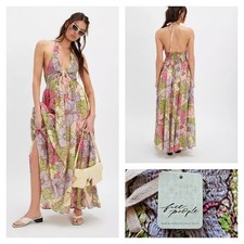 free people Bayside Floral Maxi Dress Beach Combo Large NWT $168