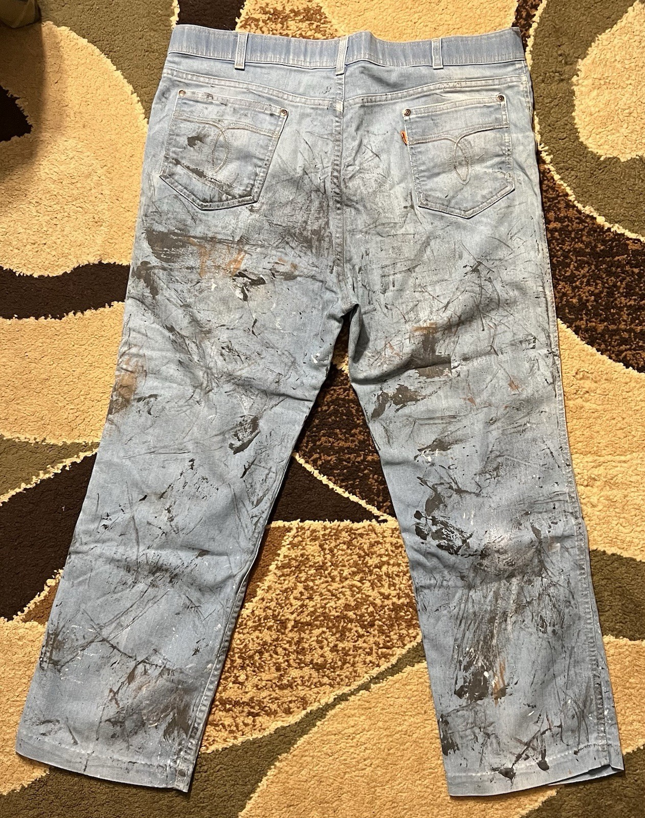 Vinntage Levi's 505 Denim Jeans with Paint Splatter Men’s Size 42x30 USA Made thumbnail 3