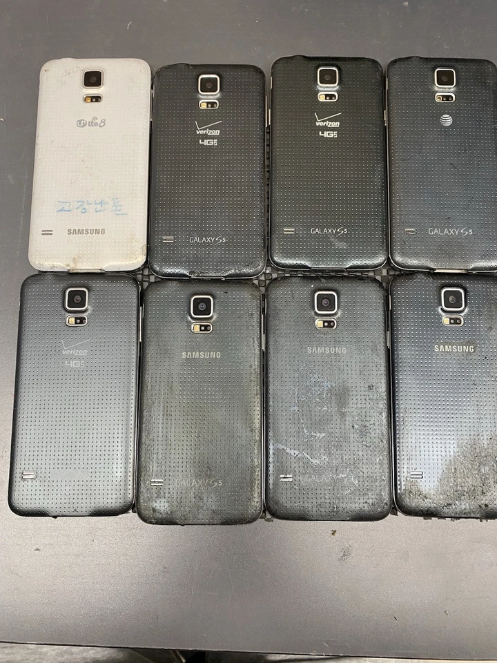 Lot Of 8 Samsung Galaxy S5 SM-S5 No Batts PARTS/Repair  H4 - Image 2 of 4