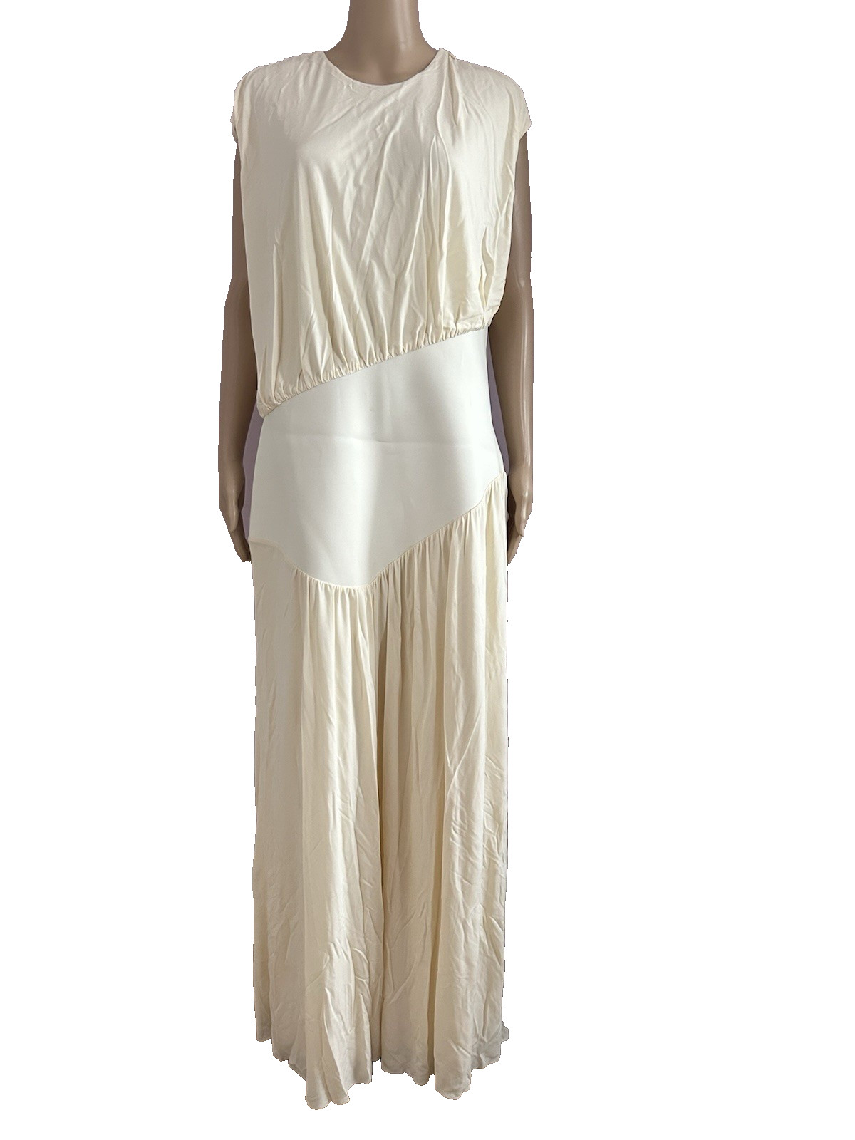 THE ROW S/S 2020 £3120 Yokoto Ivory Jersey Maxi Dress Gown UK 18 US 14 BNWT RARE image 9