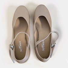 New SO DANCA CH50 Character Shoes, Leather Sole, 1.5" Heel, Tan, Size 5.5