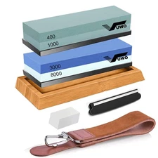 Knife Sharpening Stone Kit - Whetstone Grit 400/1000 3000/8000 Premium Knife Sha