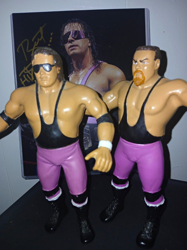 LJN WWF Bret Hart Jim Neidhart Wrestling Set Black...