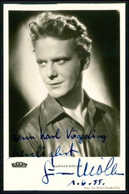Foto AK- Portrait Gunnar Möller Autogrammkarte Ein Haus voll Liebe signiert 1955