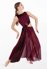 Weissman LONG EMPRESS Dance DRESS D12266 Burgundy Sz SA