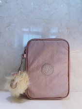 NUEVO CON ETIQUETAS Kipling 100 Bolígrafos Estuche Grande Estuche para Bolígrafos Caja de Cosméticos Mono Metálico ROSA ROSA ROSA