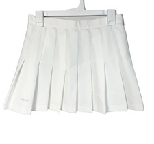 Vintage Head Sportswear Pleated Tennis Skirt Womens Size 10 White Back Zip 3601