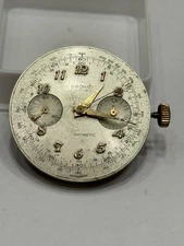 Vintage Chronograph Manual Landeron 54 Dial & Movement Brunet Swiss Made Running