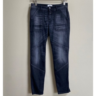 Closed Denim Faded Black Wash Francesca 1820 Low Rise Crop Slim Fit Jeans 25