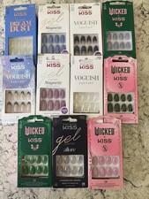 Zestaw 12 zestawów Kiss Wicked Drip Dream Press On Nails Krótkie owalne stalówka