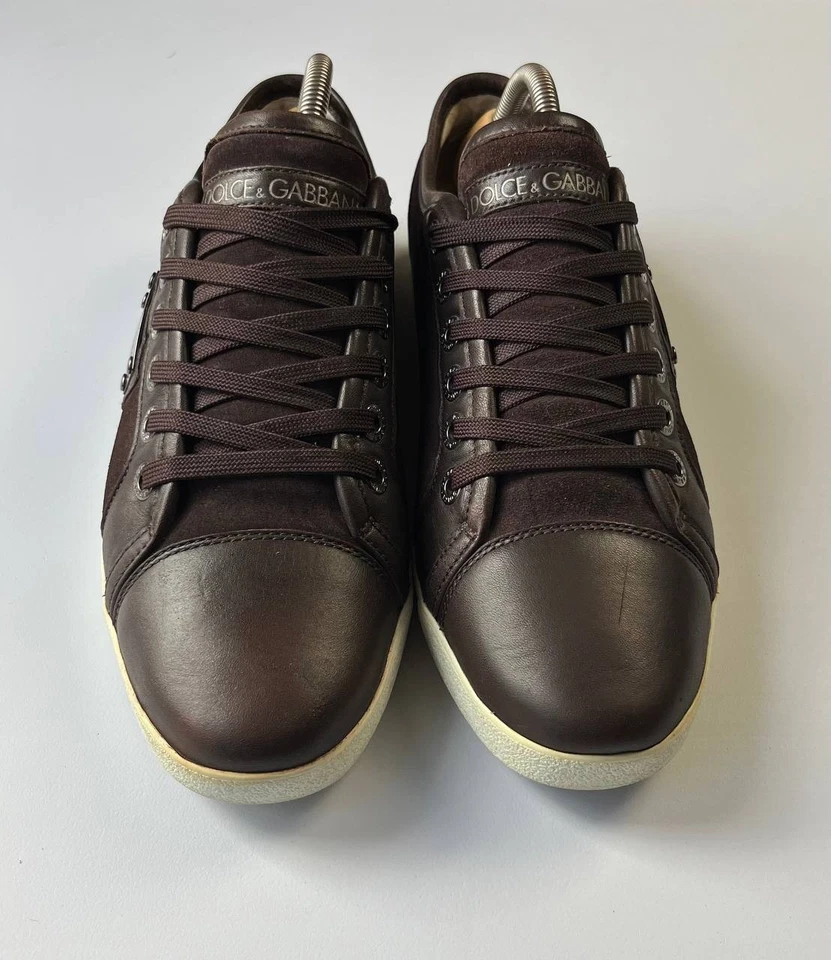 Dolce & Gabbana Zapatillas Marrón Gamuza Cuero Talla 6.5 Foto 3 de 4