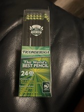 Ticonderoga Pencils Wood-Cased Graphite 2 HB Soft Black 16 Count 13926 Open Box