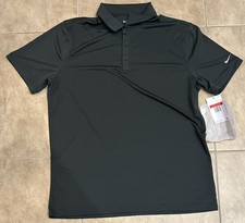 Nike Polo Shirt Mens Charcoal Dark Gray Dri-Fit Casual Golf L Large NEW w/ Tag