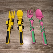 Constructive Eating Set of 3 Construction Eating Utensils for Kids and Toddlers