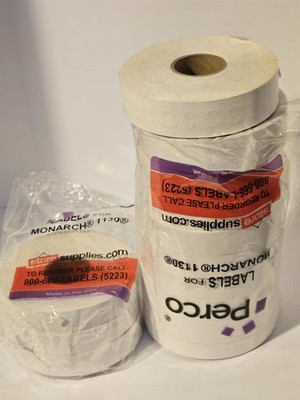 Perco labels for Monarch 1130  13 Rolls  of Opened Rolls * There's no Ink roll*