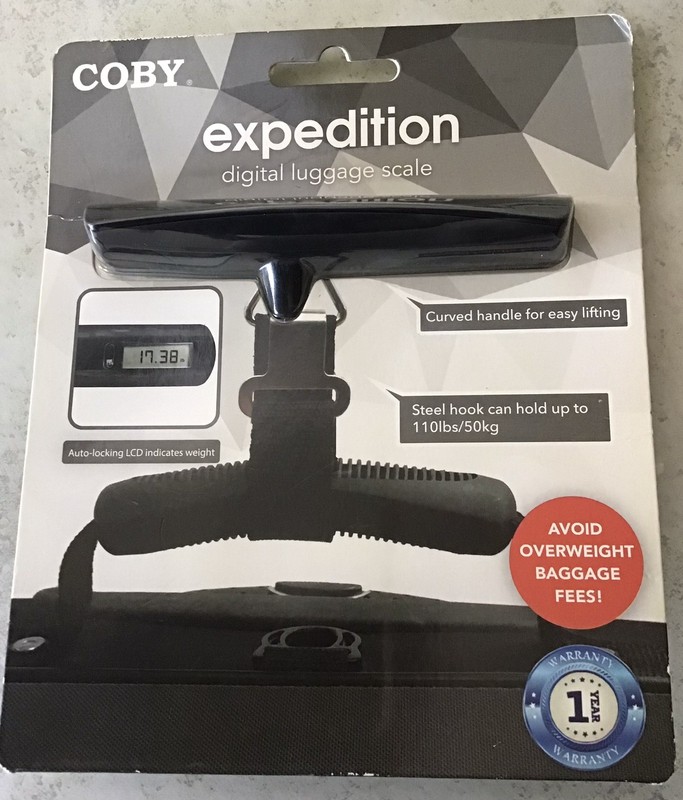 Coby Expedition Digital Luggage Scale , 110 lbs 50 kg steel hook, NIP