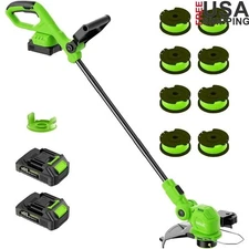12 Inch Cordless String Trimmer Battery Powered Auto Line Feed Lawn Edger 2 in 1