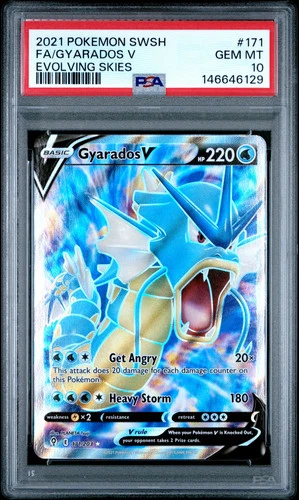 2021 Pokemon Sword & Shield Evolving Skies Gyarados V PSA 10 #171