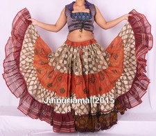 Tribal Belly Dance 25 Yard Skirt 4 Tiered Gypsy Renfaire Gothic Pirate ATS FCBD