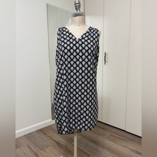 Old Navy Woman's Black and White Leaf Print Sleeveless Mini SunDress Medium