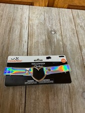 Iridescent Holographic Halloween Heart Choker Necklace Snap Closure