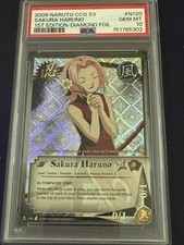 Naruto CCG Sakura Haruno 120 CoS Diamond Foil 1st Edition PSA 10 Gem Mint Pop 1