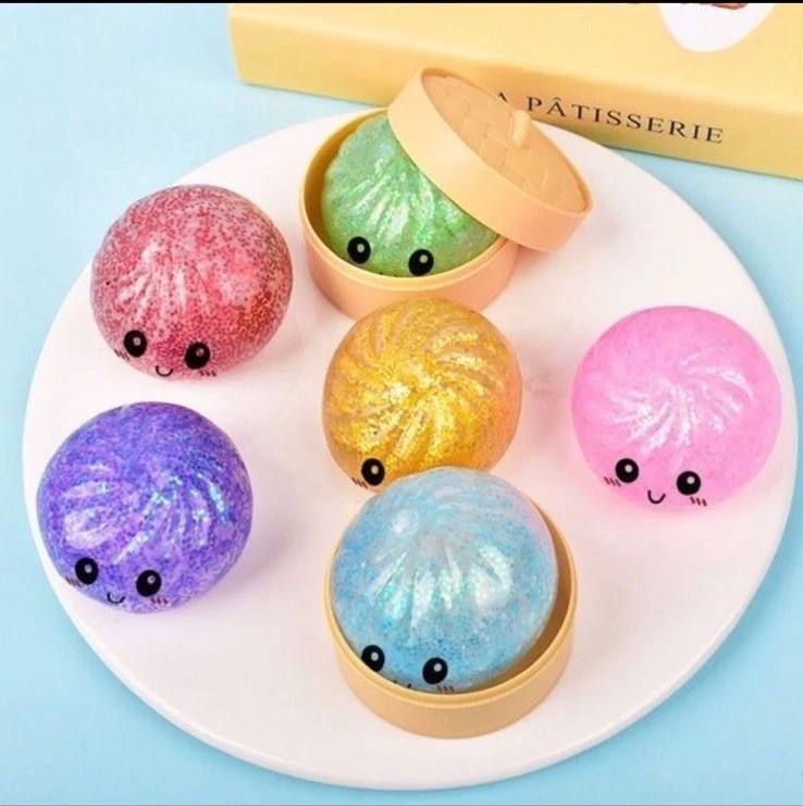 Dumpling Glitzer Box Squishy Bubbles Kinder Spielzeug Trend New Toy Kids