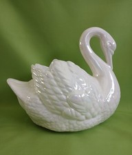 Vtg Holland Mold Signed Iridescent Swan Plant...