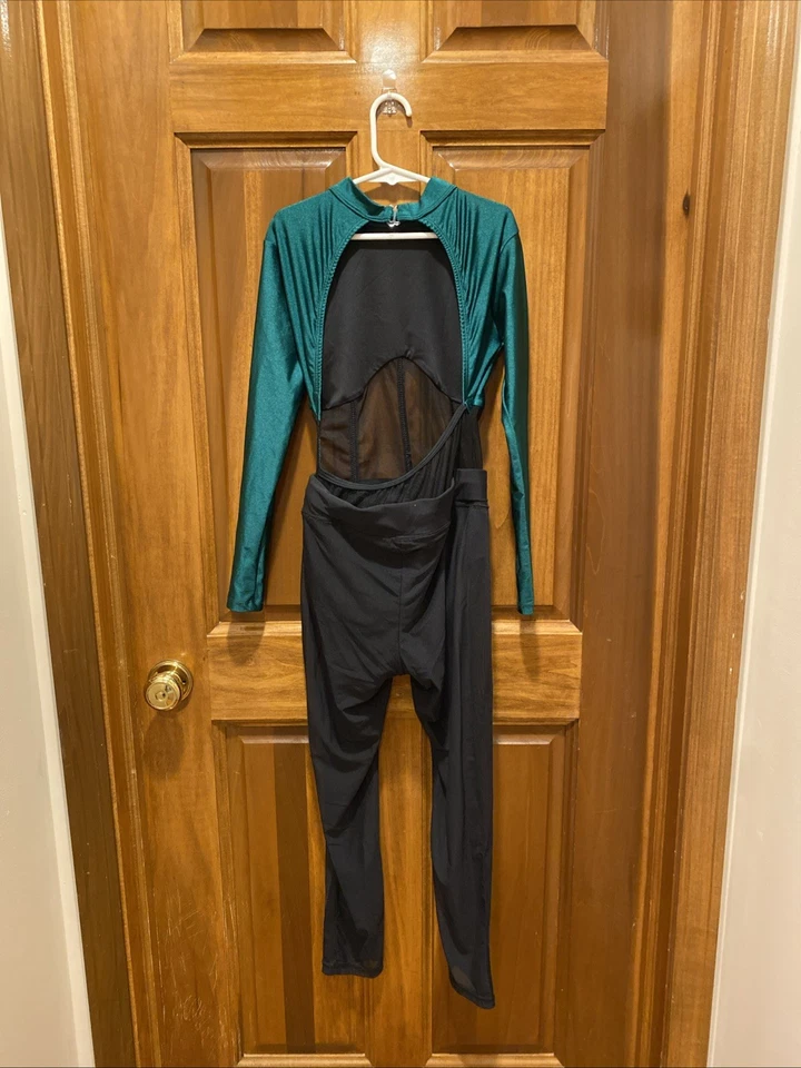 Disfraz Aa Verde Oscuro y Negro Contemporáneo Moderno Solo XS/Pequeño Excelente Foto 3 de 4