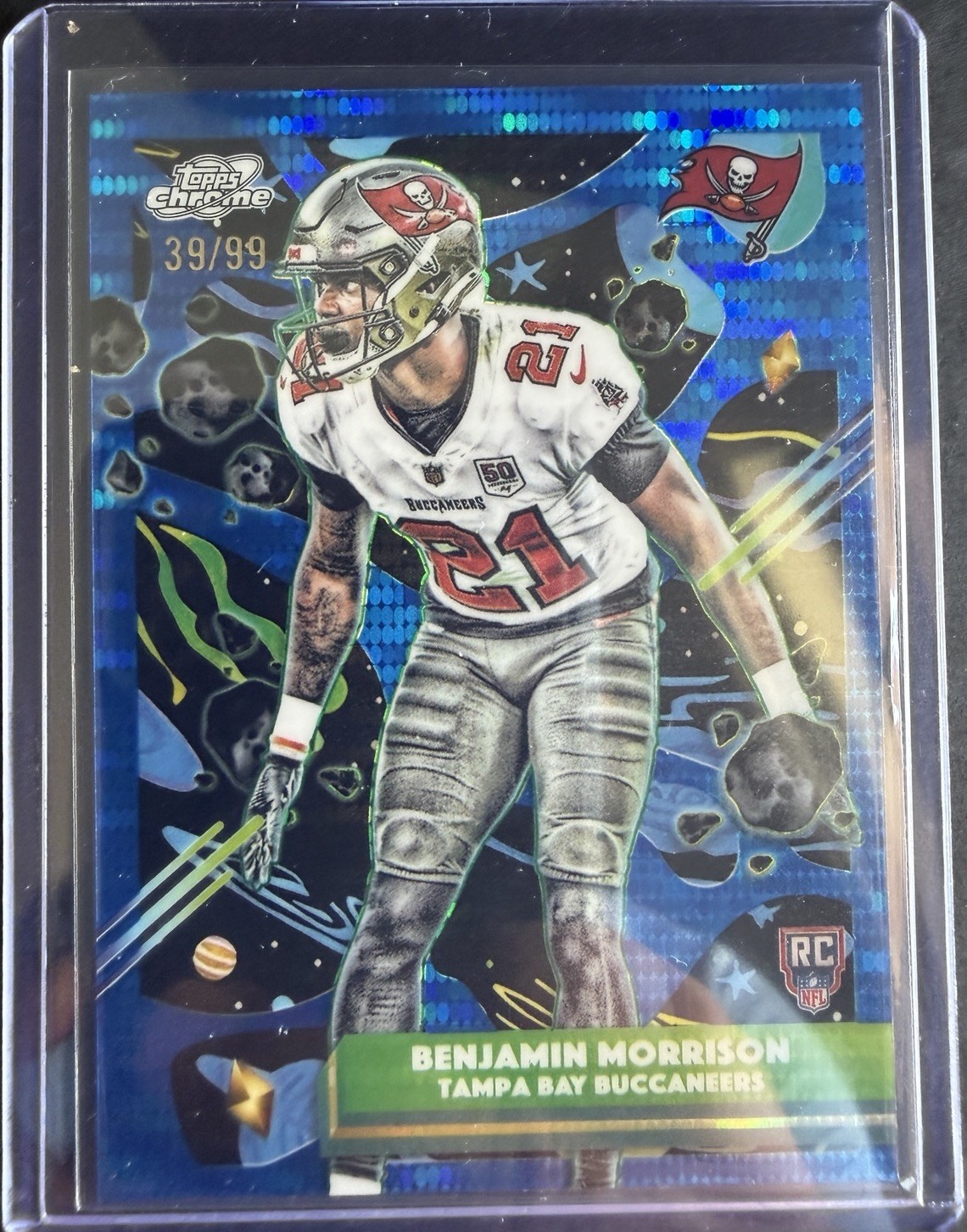2025 Topps Cosmic Chrome Benjamin Morrison #193 Blue Moon Refractor /99 RC 39/99