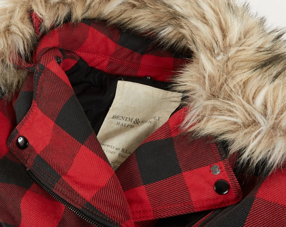 Abrigo Chaqueta Leñador Ralph Lauren Denim & Supply Buffalo Cuadros Pequeña Piel Motor Foto 4 de 4