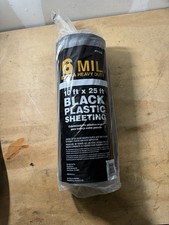 6 Mil Extra Heavy Duty Black Plastic Sheeting 10 ft x 25 ft