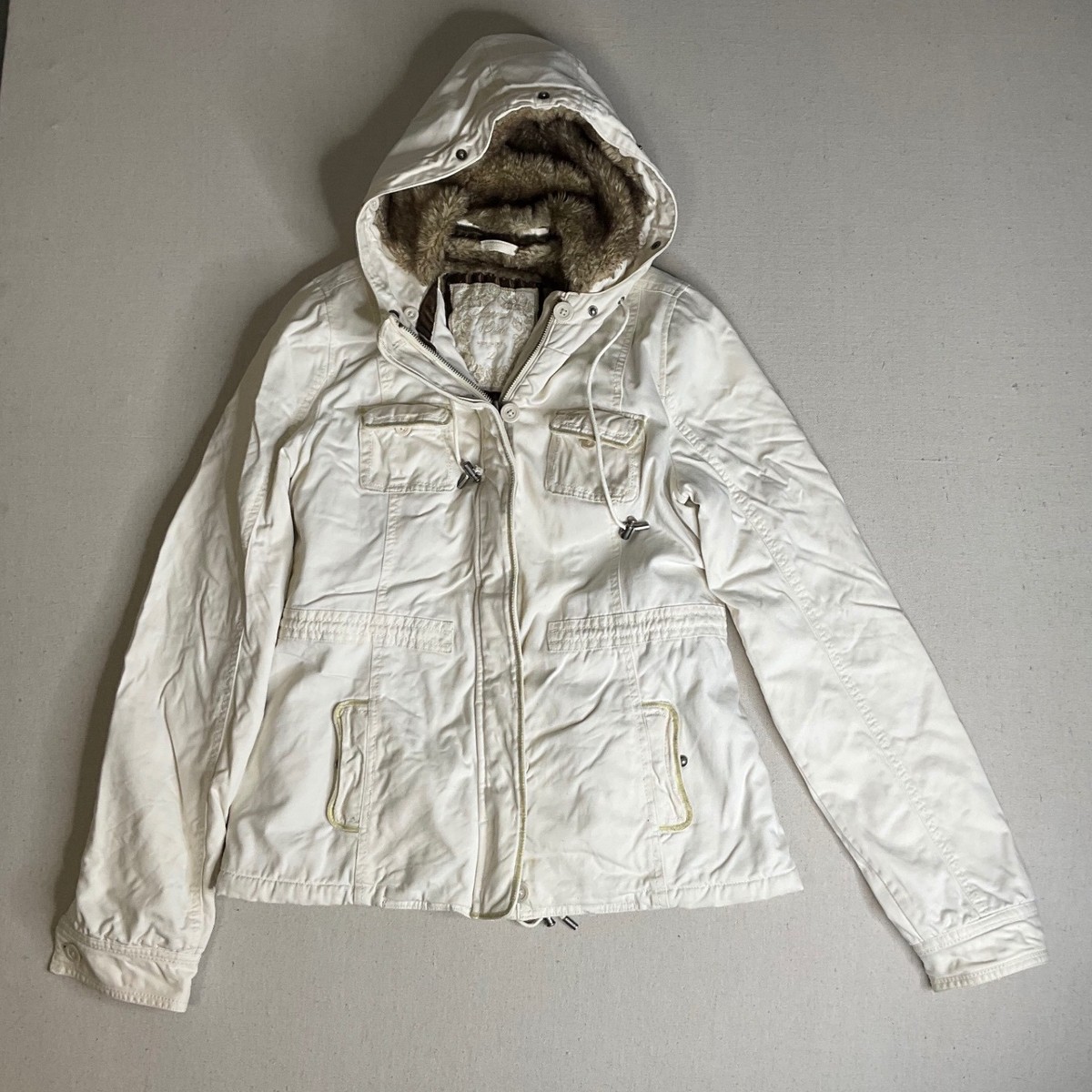 Vintage Abercrombie & Fitch Hooded Faux Fur-Lined Anorak Y2K