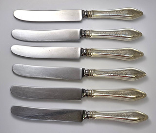 6 coltelli Towle MARY CHILTON INCISI argento sterling manico cavo