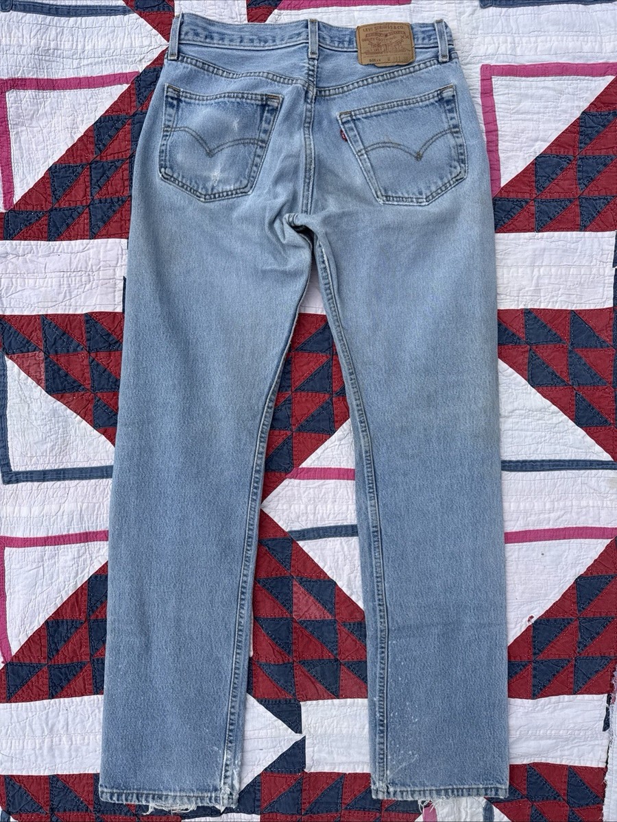 VTG Levi's 501 0117 xx 90s Denim Pants Jeans Faded Holes