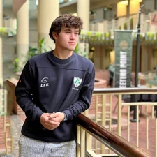 Malham Ireland Rugby Sweatshirt for Men Side Zip Pocket Irish Shamrock Crew Neck