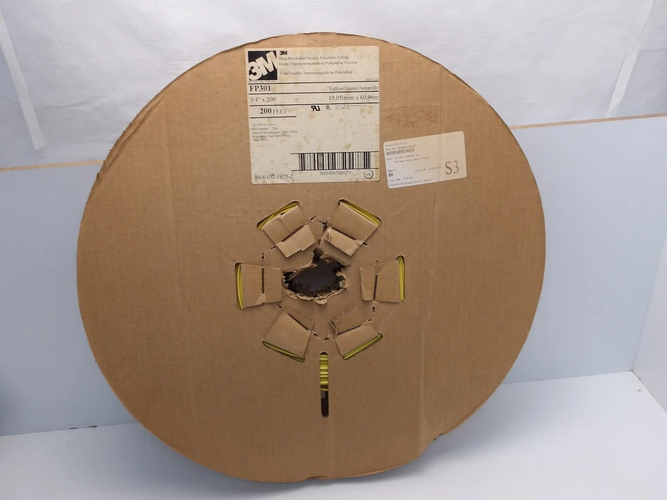 Tubo termorretráctil Raychem, (1 "), amarillo, 50+/- ft Foto 2 de 3