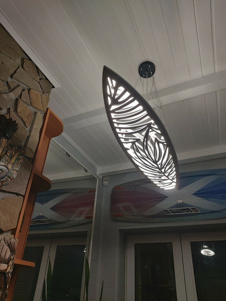 【値下げ】Surf 照明 White Surfing Ceiling Light Surfboard Lamp Home Wall Decor