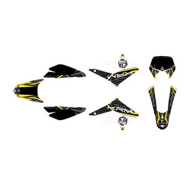 Kit déco Derbi Senda 11-18 autocollant jaune KRM Gilera RCR Aprilia SMT