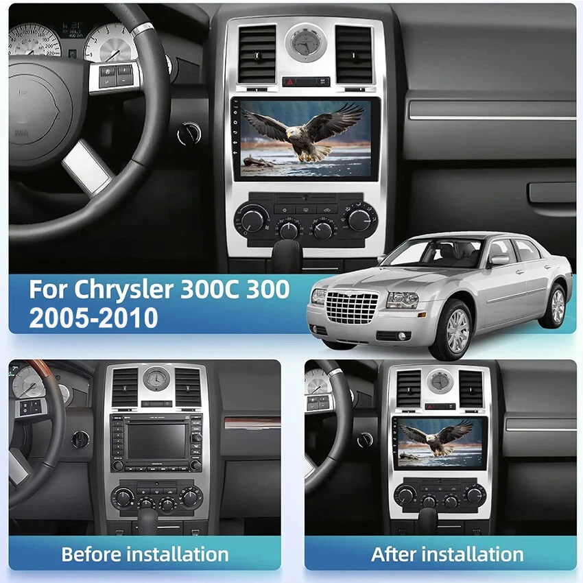 For Chrysler 300C 2005-2010 9" Car Stereo Apple CarPlay Android12 Radio GPS Navi Foto 3 de 4