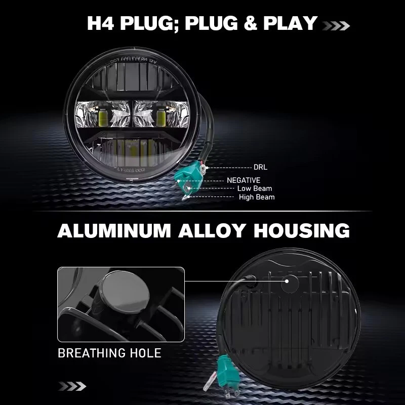 Faro LED 1*5.75" Harley Sportster Eisen Dyna Street XL 1200C FXSTC Foto 4 de 4